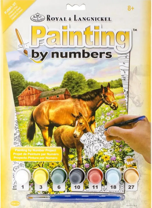 Paint by Number - Horses in Field (9"x12") - CLEARANCE