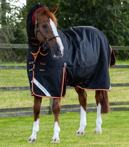 Premier Equine UK Titan Storm 450g Combo Turnout Rug with Snug-Fit Neck Black 75"
