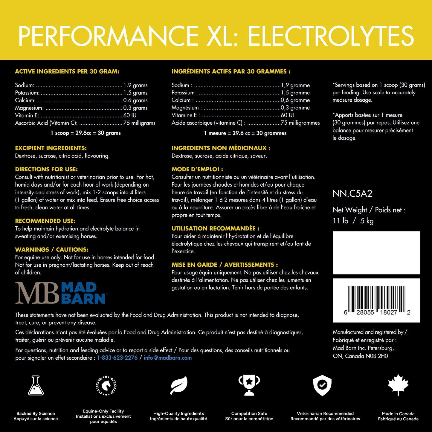 Mad Barn Performance XL: Electrolytes -1kg (33 servings)