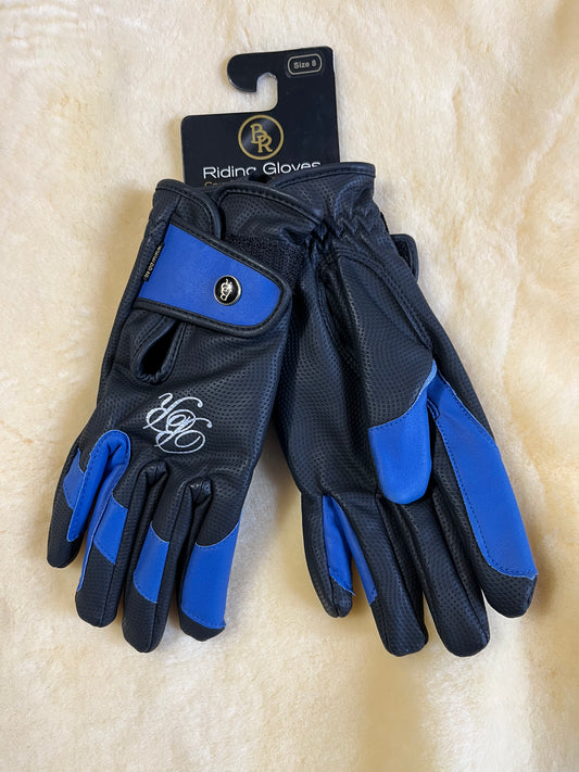 BR Durable Pro Winter Riding Glove Black/Blue Size 8
