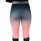 Equine Comfort Ridetex Riding  Tights - Anthracite/Pink Icing Ombre - Size XS