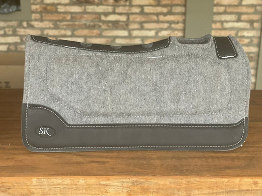 SK Equine Spinal Relief Western Pad Grey/Brown Trim 28" (3/4" Thick)