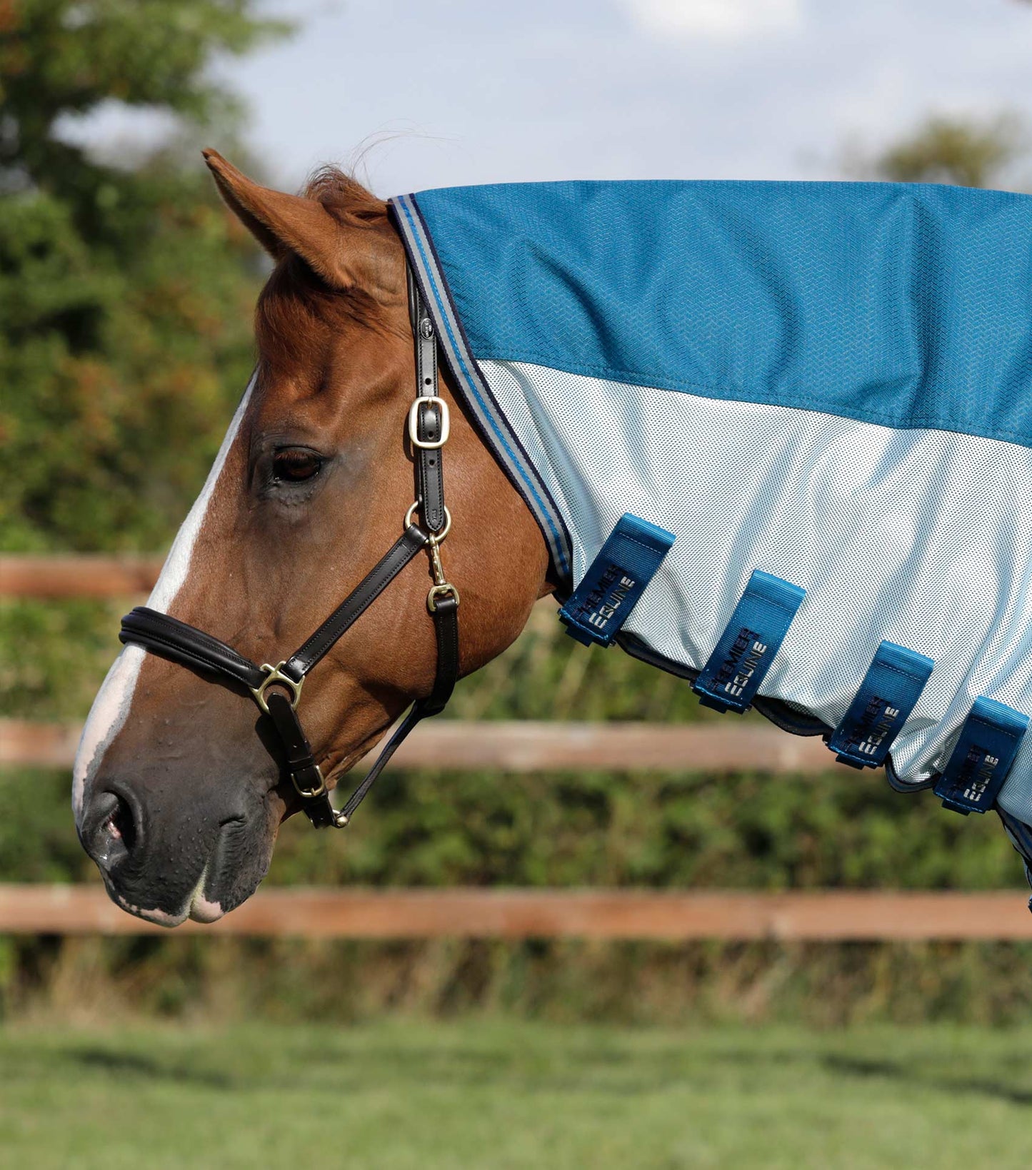 Premier Equine UK Buster Stay-Dry Mesh Air Fly Rug with Surcingles Blue