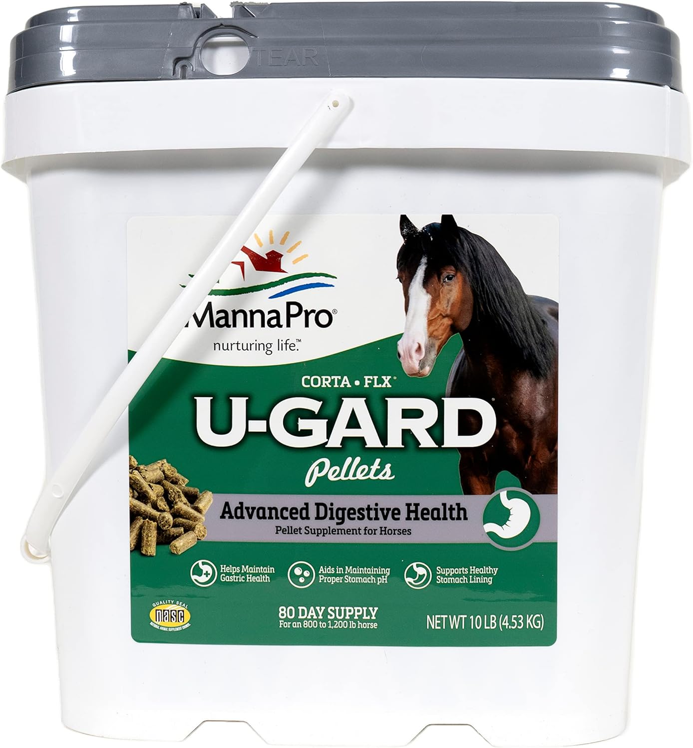 Corta-Flx U-Gard Pellets - Equine Digestive Supplement to Maintain Gastric Health - Helps Prevent Ulcer Formation - 10 LB