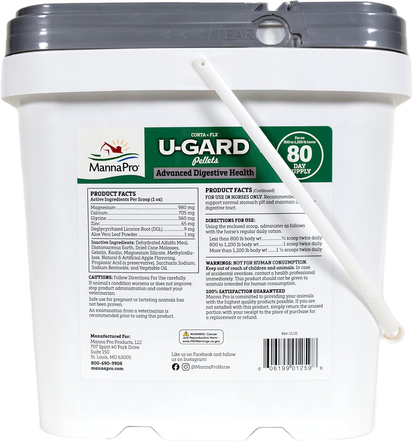 Corta-Flx U-Gard Pellets - Equine Digestive Supplement to Maintain Gastric Health - Helps Prevent Ulcer Formation - 10 LB