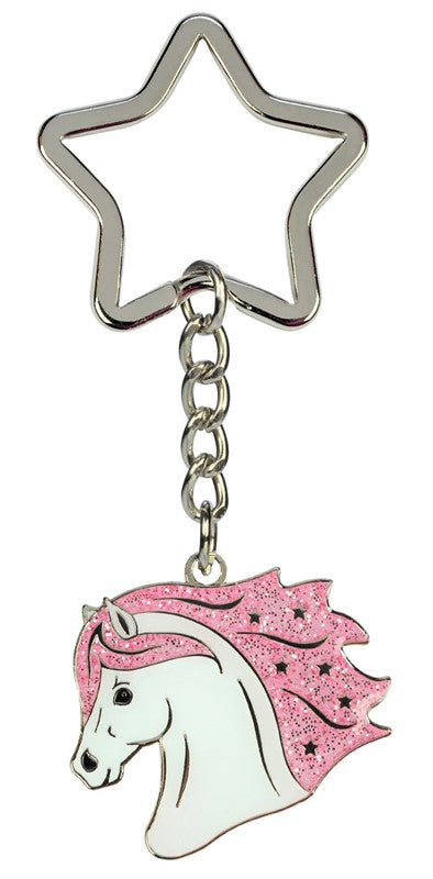 White Star Horse Head Keychain - Pink/White *clearance reg $16.95