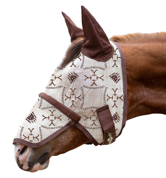 KENSINGTON FLY MASK WITH WEB TRIM, EARS & NOSE - 73% UV PROT -Oversize/XL - Yellowstone