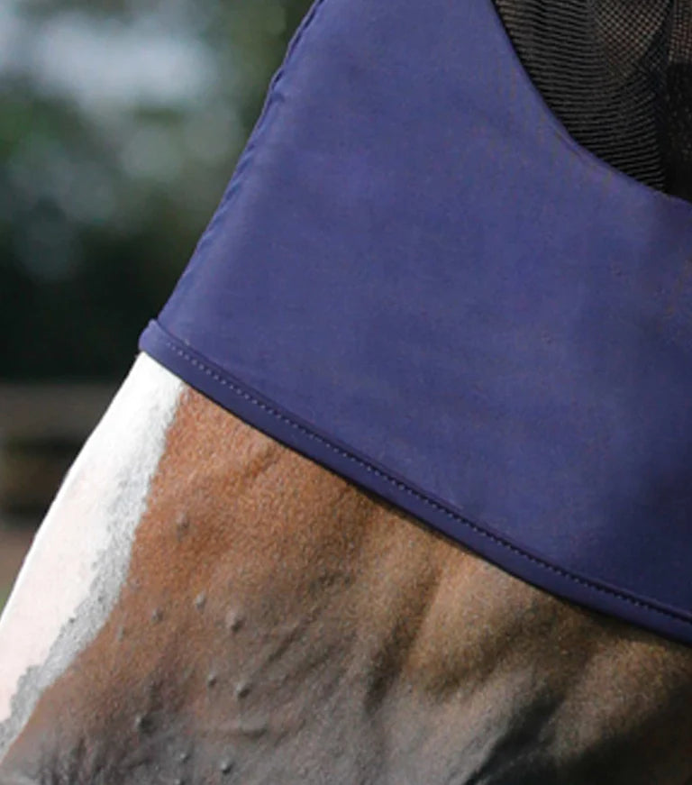 Premier Equine UK Comfort Tech Lycra Fly Mask Navy