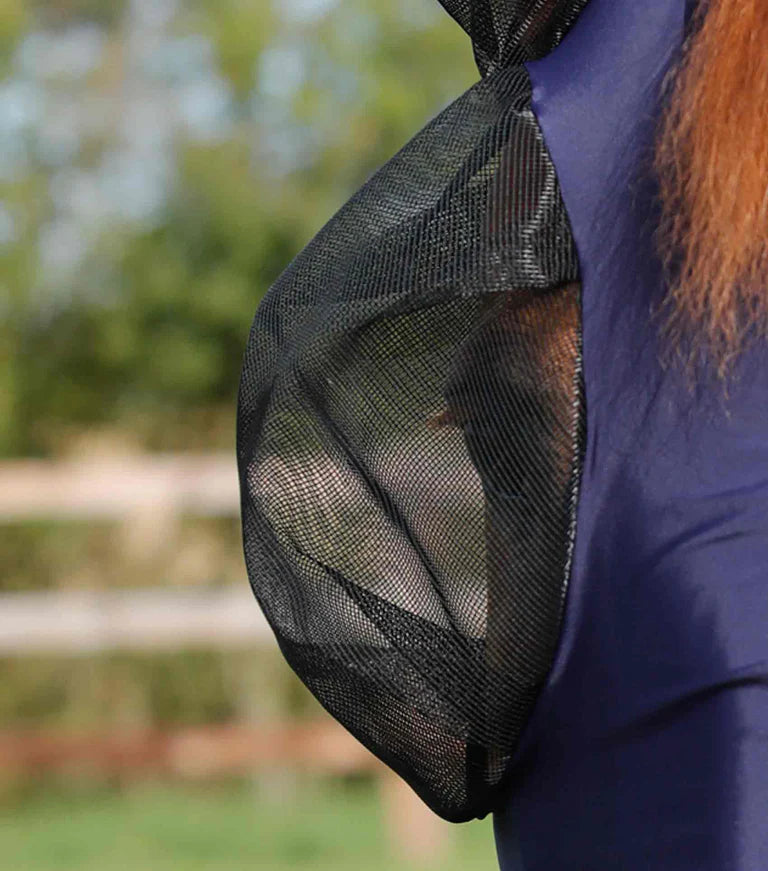 Premier Equine UK Comfort Tech Lycra Fly Mask Navy