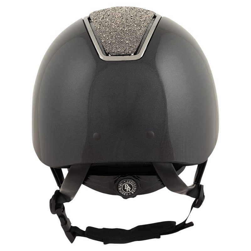 NEW - BR Riding Helmet Omega Glamourous Glossy - Black/Gunmetal - Wide Brim - Medium or Large