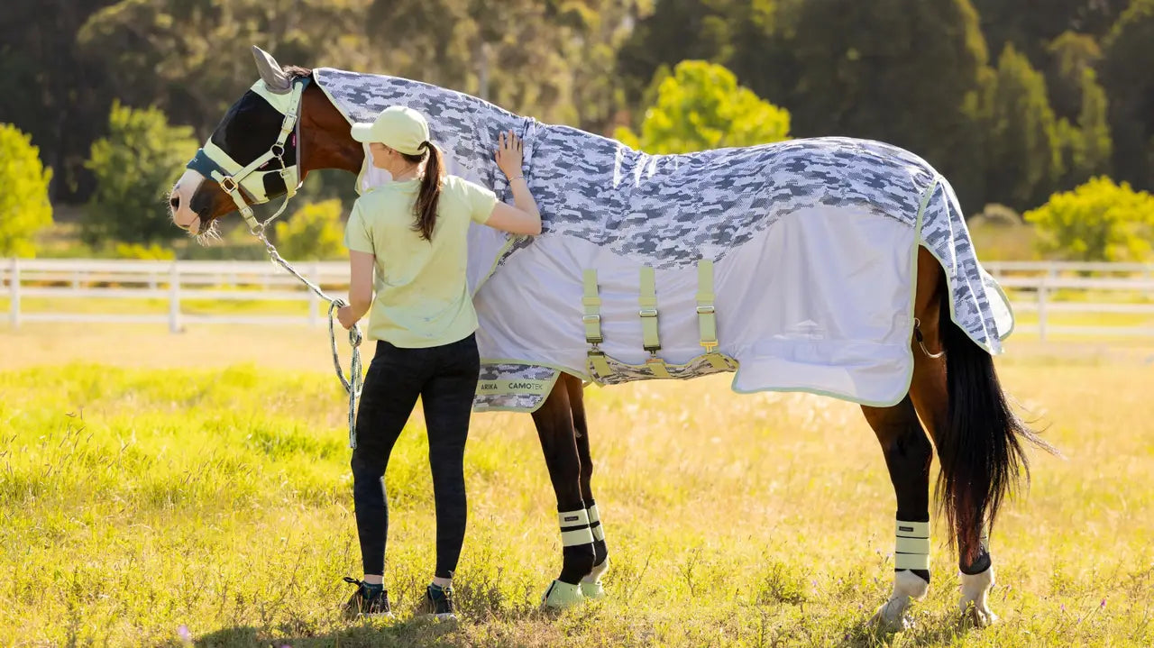 LeMieux Arika Camo-Tek Fly Rug Macaron 78"