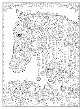 Creative Haven Dream Horses Colouring Book