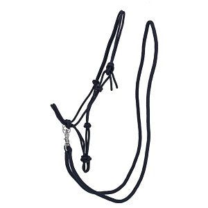 QHP Rope Halter with Reins - Navy/Full