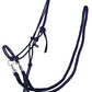 QHP Rope Halter with Reins - Navy/Full