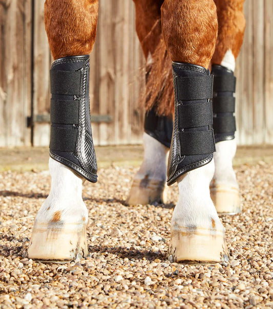 Premier Equine UK Carbon Air-Tech Single Lock Brushing Boots Black