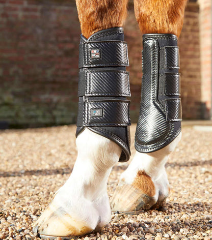 Premier Equine UK Carbon Air-Tech Single Lock Brushing Boots Black