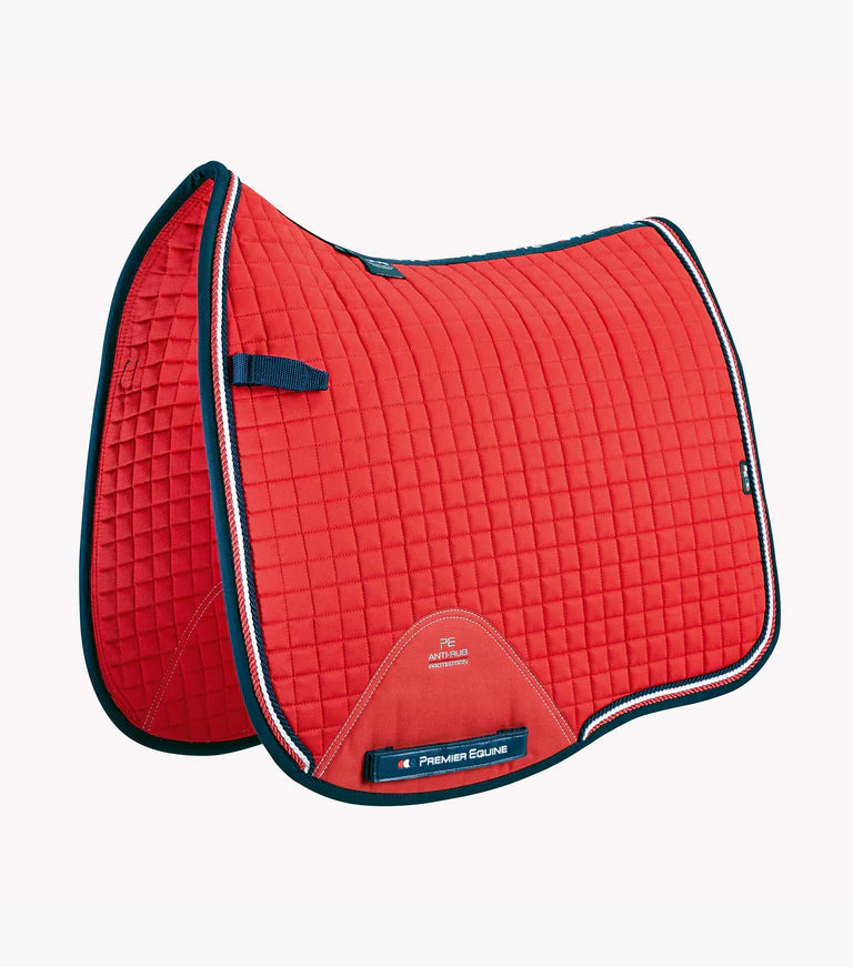 Premier Equine UK Saddle Pad Close Contact Euro Cotton Dressage Full Navy