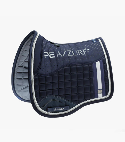 Premier Equine UK Saddle Pad Azzure Anti-Slip Satin Dressage Square Navy/Full