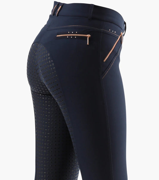 Premier Equine UK Milliania Ladies Full Seat Gel Riding Breeches Navy