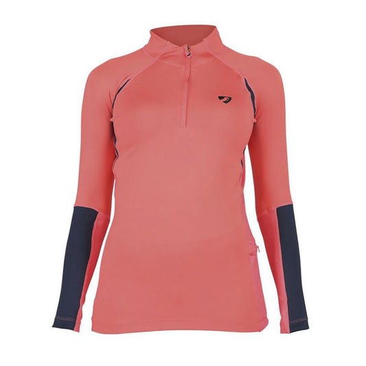Shires Aubrion Newbury Ladies Long Sleeve Base Layer Small/Coral