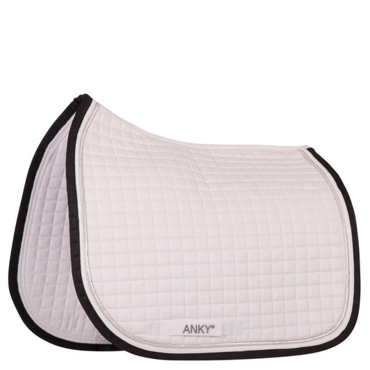 Anky Saddle Pad Dressage C-Wear XB13001 - White/Silver & Black Piping