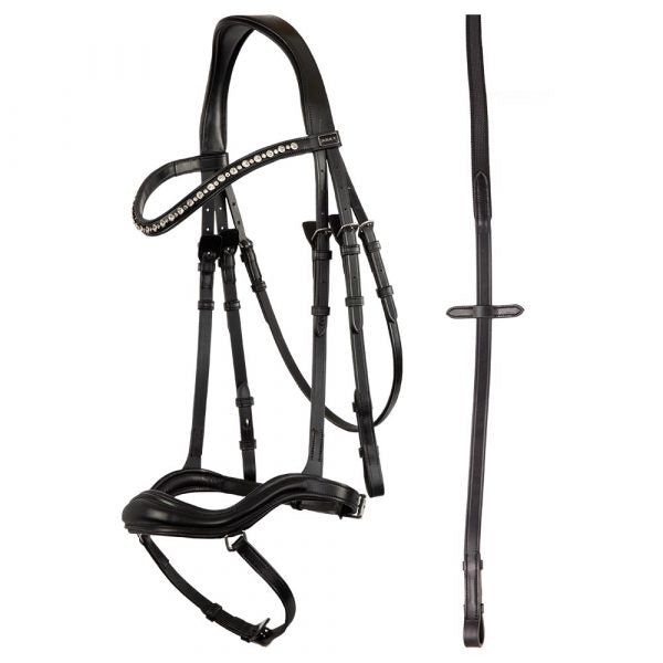 Anky Curved-Drop Noseband Bridle - Black/Full - CLEARANCE
