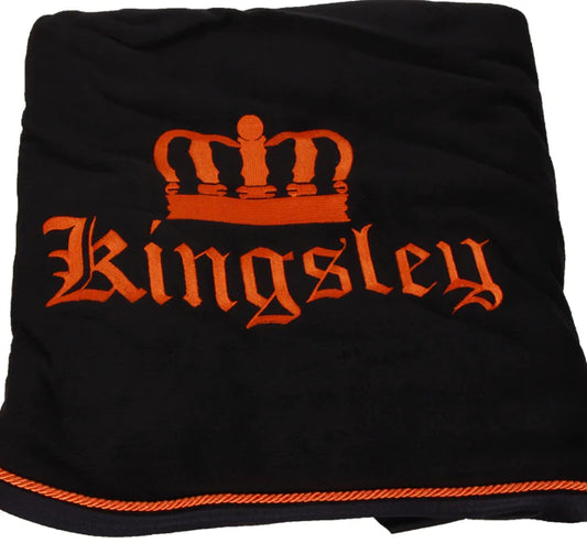 Kingsley Fleece Blanket Navy/Orange 205cm (81")